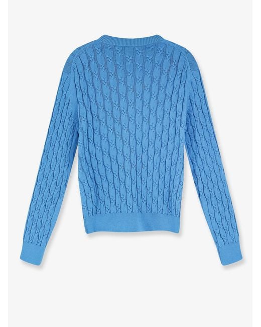 Dior Blue Dior Cotton Sweater With Braided Processing for men