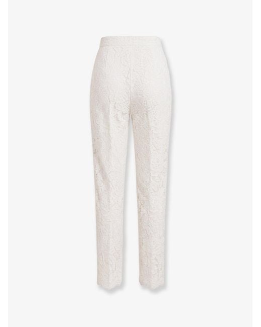 Dolce & Gabbana White Lace Trousers
