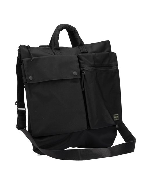 PORTER-YOSHIDA & CO Black "2 Way Helmet" Crossbody Bag Large for men