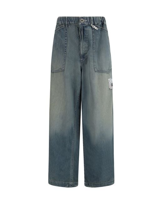 Maison Mihara Yasuhiro Blue Light Denim Wide Pants