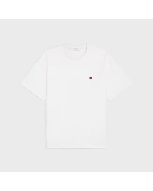 Céline White Triomphe Relaxed Fit T-Shirt for men