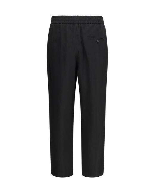 Giorgio Armani Black Wide-Leg Viscose Pants for men
