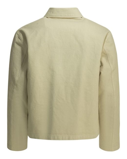 Auralee Green Cotton Overshirt Jacket for men