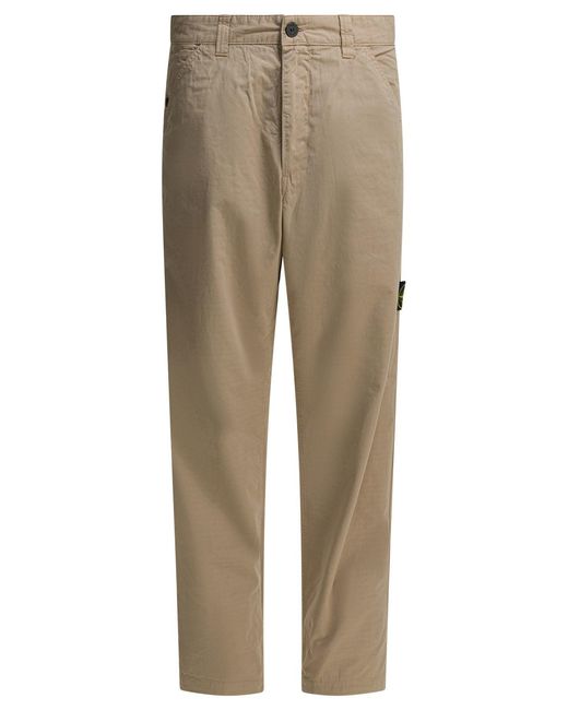 Men's Natural Relaxed Fit Cotton Trousers