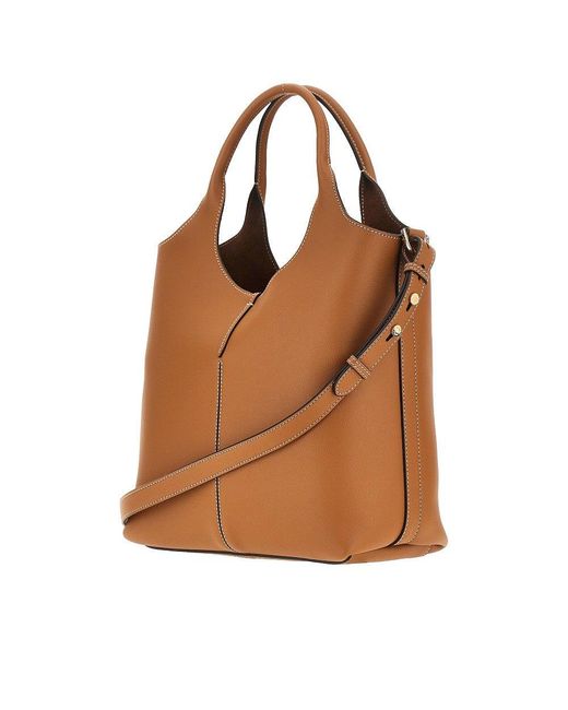 Tod's Brown Leather Small Tote Shopping Bag