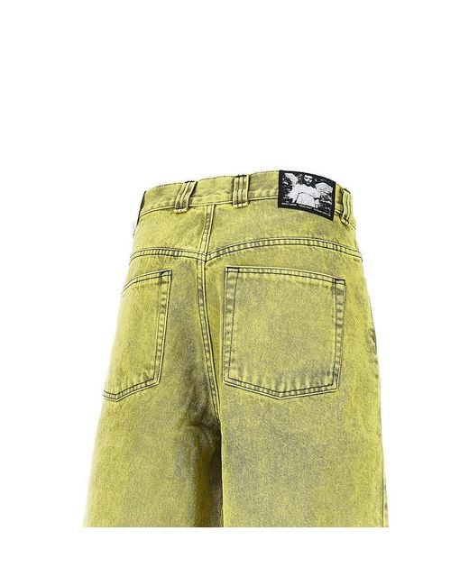 POLAR SKATE Green 'Big Boy' Denim Shorts for men