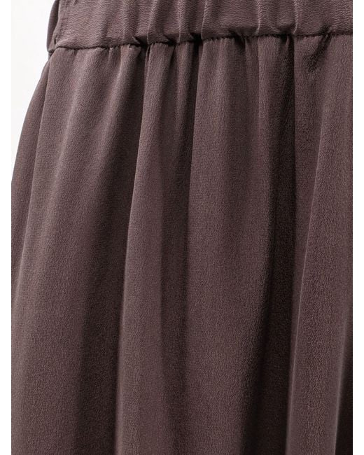 Alysi Brown Silk Trousers Balloon