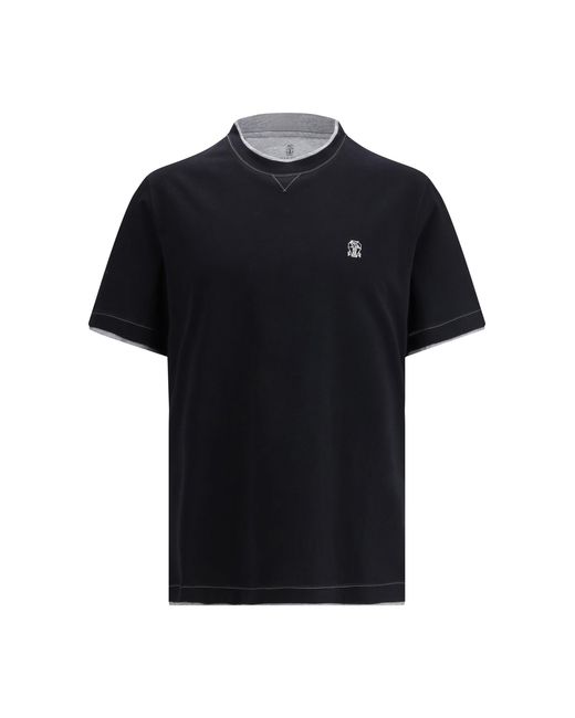 Brunello Cucinelli Black T-Shirts for men