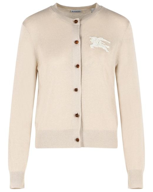Burberry Natural 'Ravella' Wool Blend Cardigan