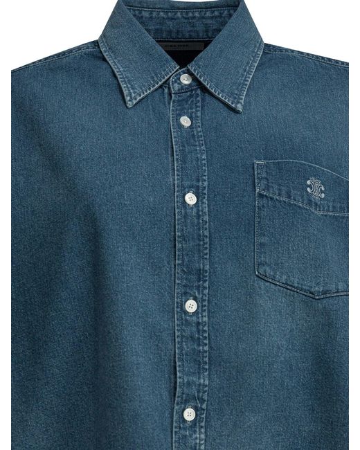 Céline Blue Cotton Shirt