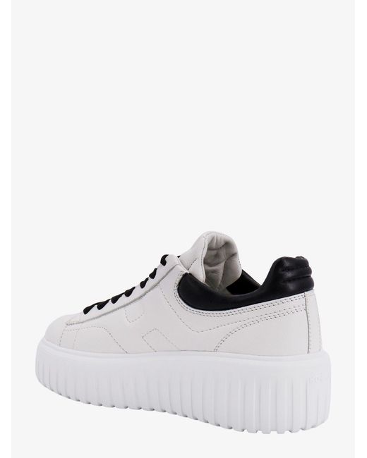 Hogan White H-Stripes Leather Sneakers