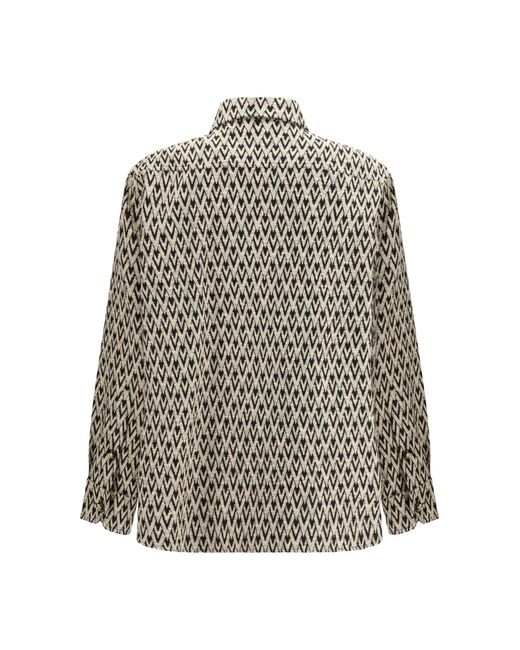 Valentino White Mixed Cotton Jacquard Toute La V Jacket for men
