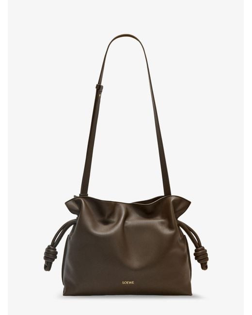 Loewe Brown Clutch Bag Flamenco Leather