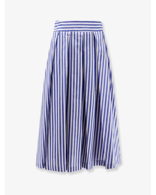 Lavi Blue Skirt Iris Striped Cotton