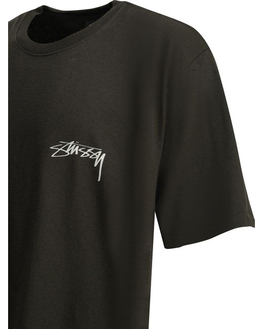 Stussy Black Cotton T-Shirt for men