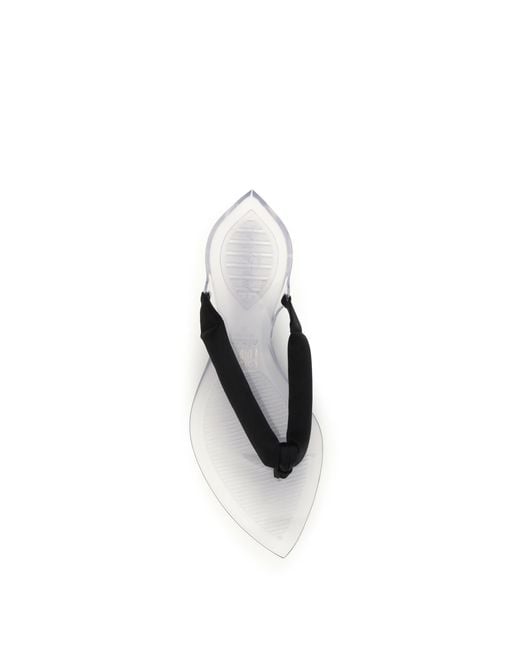Alaïa White Flip-Flop Sandals Satin
