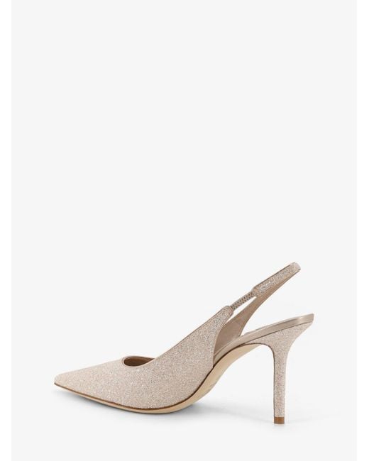 Jimmy Choo White Love Decollete With All-Over Glitter Effect