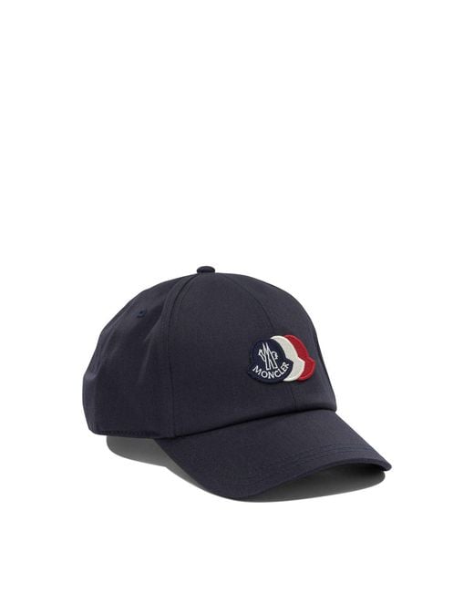 Moncler Blue Baseball Cap With Logo for men