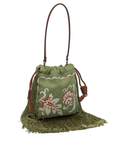 Etro Green Kalispera Small Hand Bag