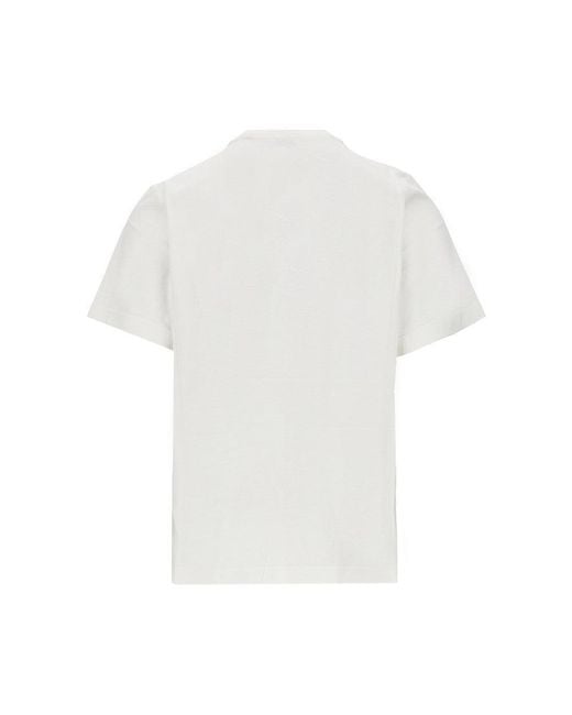 Burberry White Metal Ekd Detail T-Shirt for men