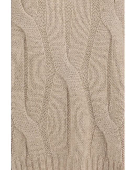 Allude Natural Cashmere Silk Sweater Voluminous Sleeves