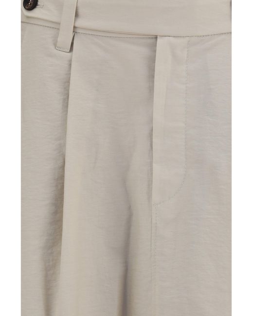 Brunello Cucinelli White Cotton Poplin Skirt With Monili Detail