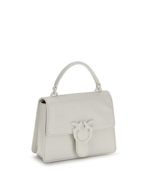 Pinko White Mini Handbag Love One Top Leather