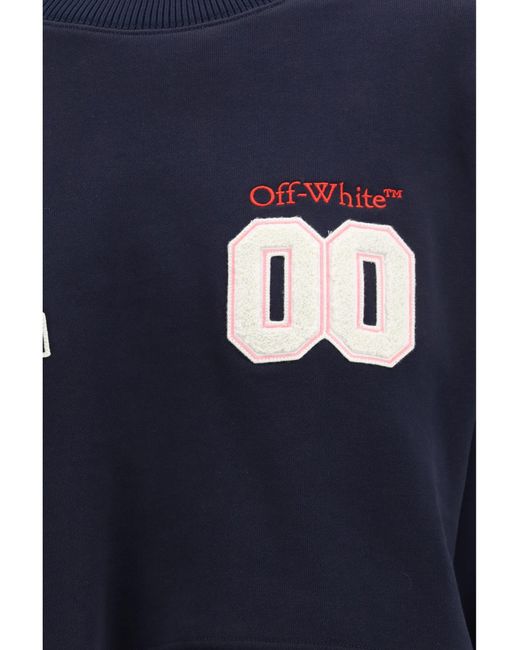 Off-White c/o Virgil Abloh Blue Royal Patch Cropped Sweatshirt