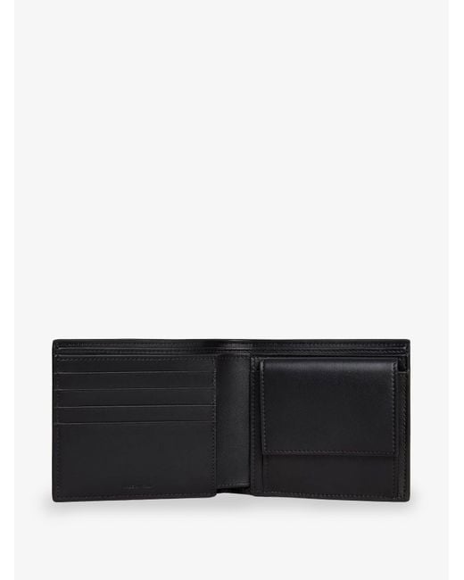 Céline Black Bi-Fold Leather Wallet With Coin for men