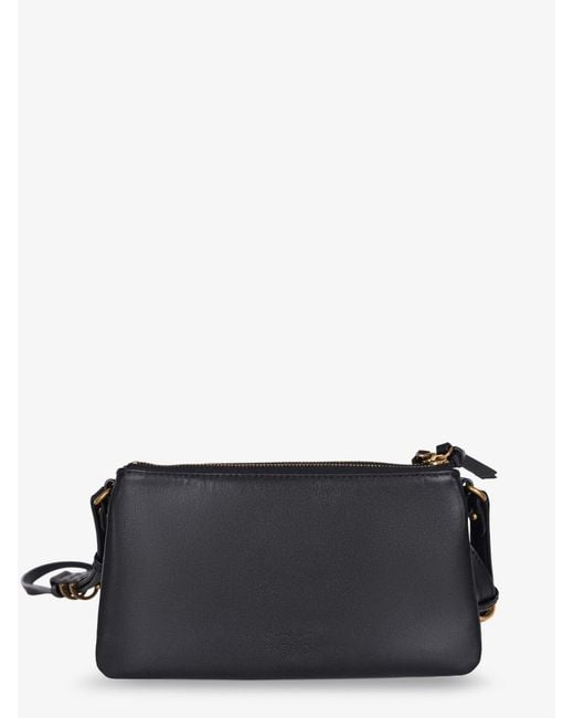 Pinko Black Baby Love Bag One Slouchy Leather Crossbody Bag