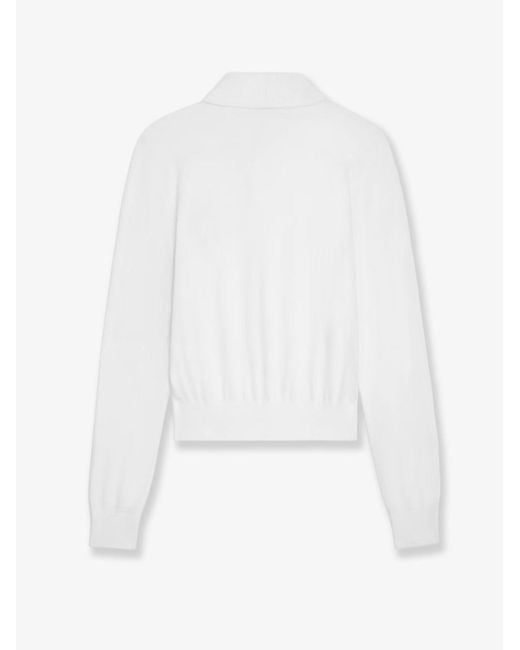 Céline White Cotton Polo Shirt