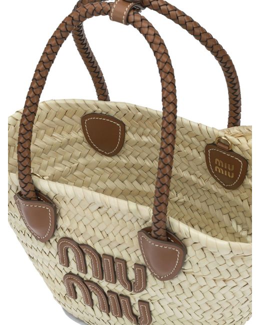 Miu Miu Natural Small Straw Handbag