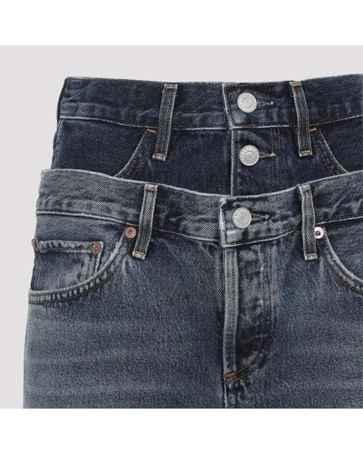 Agolde Blue "Elson" Double Waist Jeans