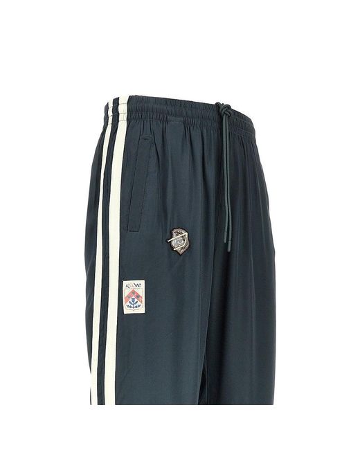 DIESEL Blue Satin Track Pants With Patches for men