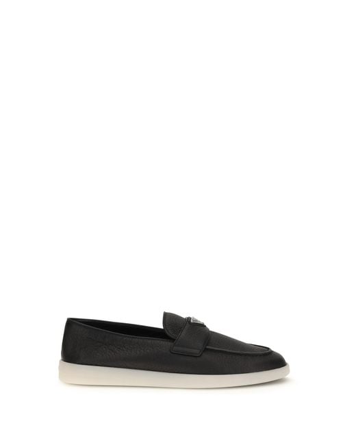 Prada Black Leather Loafers for men