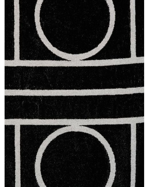 Totême Black Cotton Beach Towel