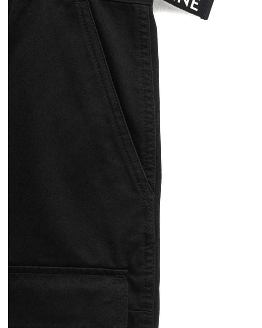 Céline Black Cargo Cotton Bermuda Shorts for men