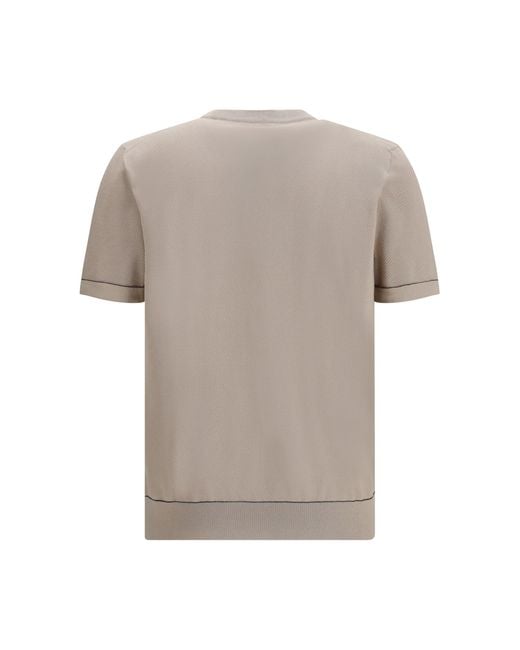 Brioni Gray Crew-Neck T-Shirt for men