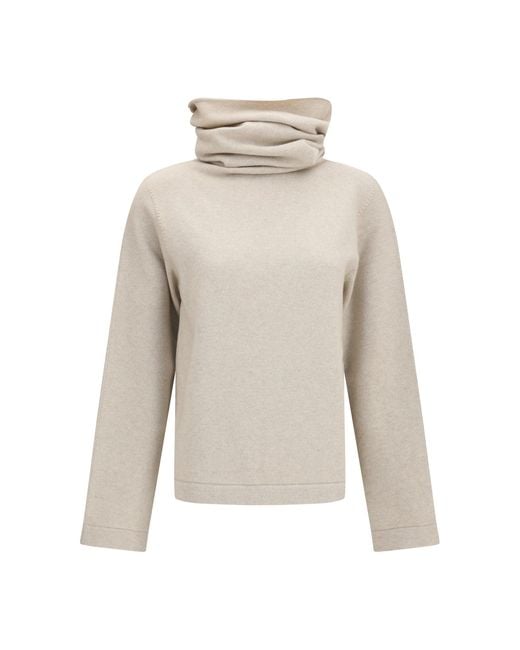 Alaïa White Alaïa High-Neck Jumper