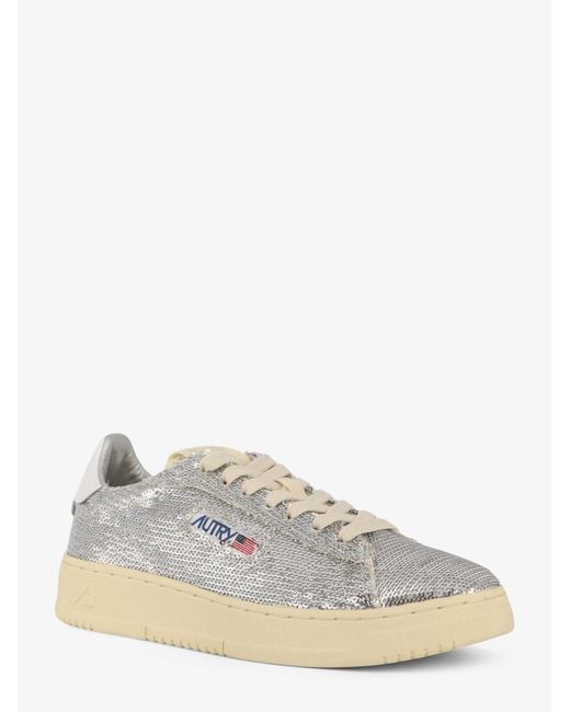 Autry White Dallas Sneakers With Sequins