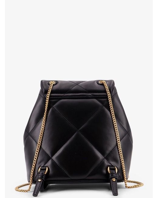 Tory Burch Black Kira Diamond Leather Backpack