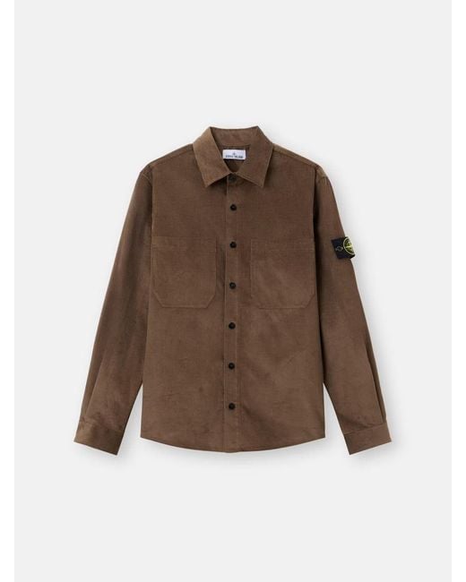 Stone Island Brown Cotton Overshirt for men