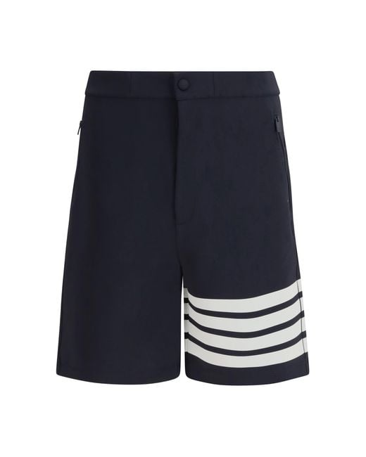 Thom Browne Blue 4-Bar Technical Shorts for men