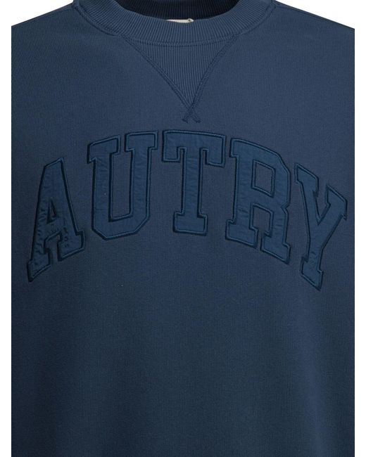 Autry Crewneck Sweatshirt With Logo Sweatshirts Blue for men