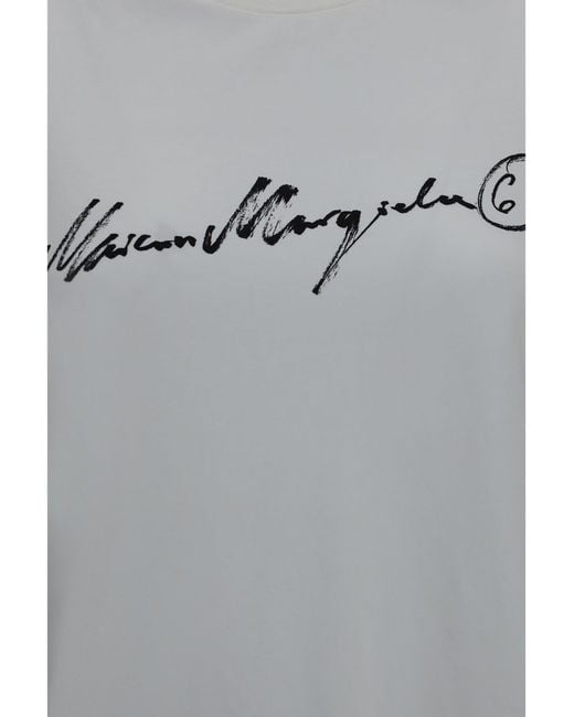 MM6 by Maison Margiela Gray Central-Print T-Shirt Off