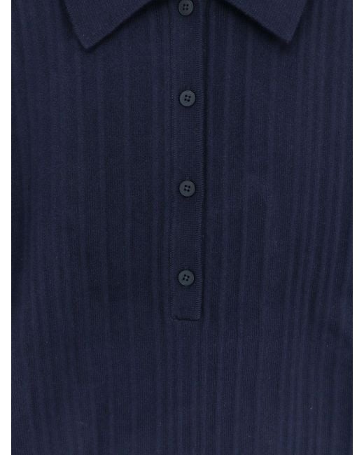 Closed Blue Cotton, Cashmere And Wool Polo Shirt