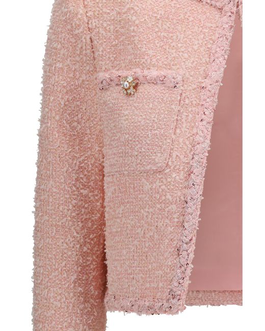 Self-Portrait Pink Bouclé Jacket