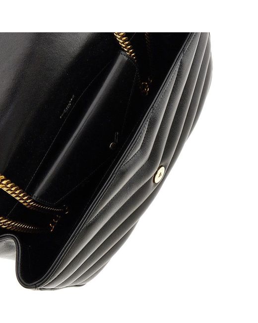 Saint Laurent Black Quilted Nappa Leather Medium 'Loulou' Bag