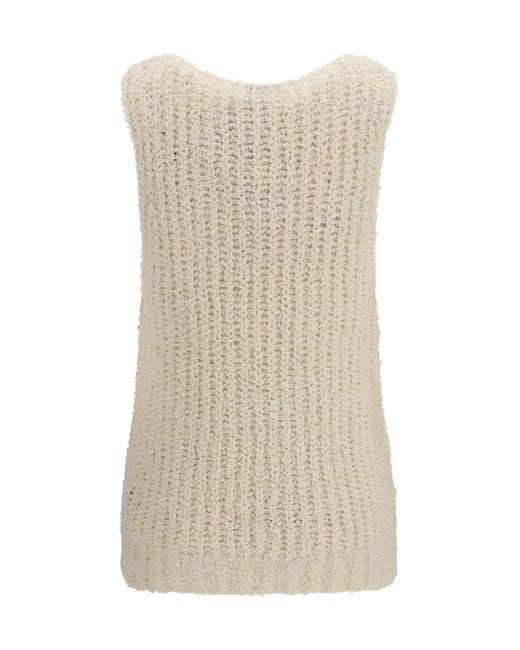 Balmain Natural Logo-Detail Vest Naturel