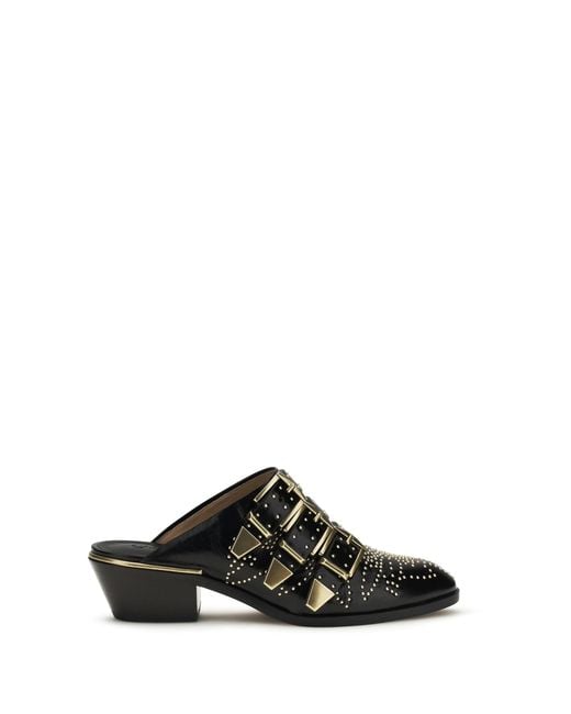 Chloé Black Susan Leather Mules